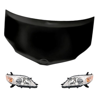 Replacement - 3-Piece Kit (Driver and Passenger Side Headlights, Hood Panel) (Standard Line)