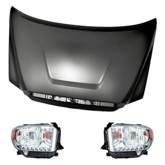 Replacement - 3-Piece Kit (Driver and Passenger Side Headlights, Hood Panel) (Standard Line)