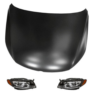 Replacement - 3-Piece Kit (Driver and Passenger Side Headlights, Hood Panel) (Standard Line)