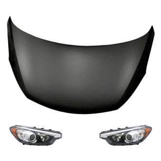Replacement - 3-Piece Kit (Driver and Passenger Side Headlights, Hood Panel) (Standard Line)