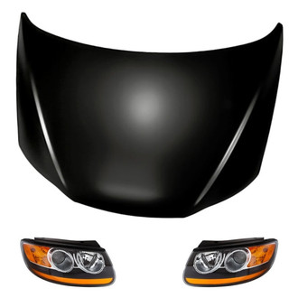Replacement - 3-Piece Kit (Driver and Passenger Side Headlights, Hood Panel)