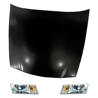 Replacement - 3-Piece Kit (Driver and Passenger Side Headlights, Hood Panel) (Standard Line)