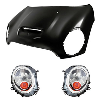 Replacement - 3-Piece Kit (Driver and Passenger Side Headlights, Hood Panel) (Standard Line)
