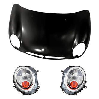 Replacement - 3-Piece Kit (Driver and Passenger Side Headlights, Hood Panel) (Standard Line)