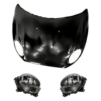 Replacement - 3-Piece Kit (Driver and Passenger Side Headlights, Hood Panel) (Standard Line)