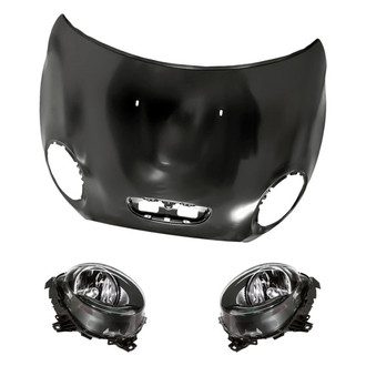 Replacement - 3-Piece Kit (Driver and Passenger Side Headlights, Hood Panel) (Standard Line)