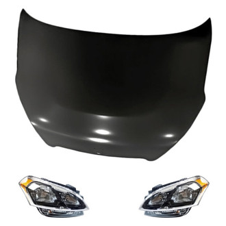 Replacement - 3-Piece Kit (Driver and Passenger Side Headlights, Hood Panel)