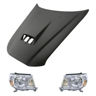 Replacement - 3-Piece Kit (Driver and Passenger Side Headlights, Hood Panel) (CAPA Certified)
