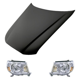 Replacement - 3-Piece Kit (Driver and Passenger Side Headlights, Hood Panel) (Standard Line)
