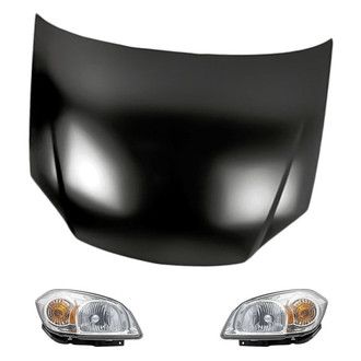 Replacement - 3-Piece Kit (Driver and Passenger Side Headlights, Hood Panel) (CAPA Certified)