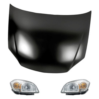 Replacement - 3-Piece Kit (Driver and Passenger Side Headlights, Hood Panel) (Standard Line)