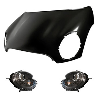 Replacement - 3-Piece Kit (Driver and Passenger Side Headlights, Hood Panel) (Standard Line)
