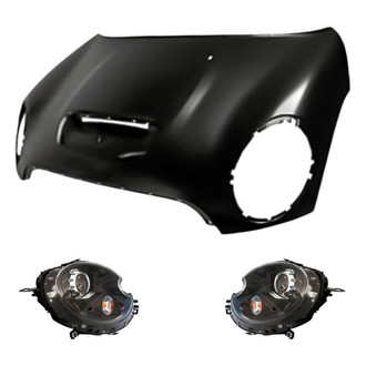 Replacement - 3-Piece Kit (Driver and Passenger Side Headlights, Hood Panel) (Standard Line)