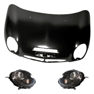 Replacement - 3-Piece Kit (Driver and Passenger Side Headlights, Hood Panel) (Standard Line)
