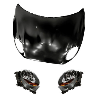 Replacement - 3-Piece Kit (Driver and Passenger Side Headlights, Hood Panel) (Standard Line)