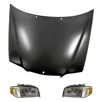 Replacement - 3-Piece Kit (Driver and Passenger Side Headlights, Hood Panel) (Standard Line)