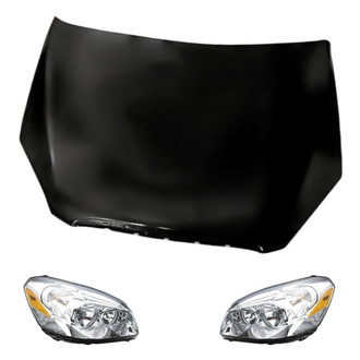 Replacement - 3-Piece Kit (Driver and Passenger Side Headlights, Hood Panel) (Standard Line)