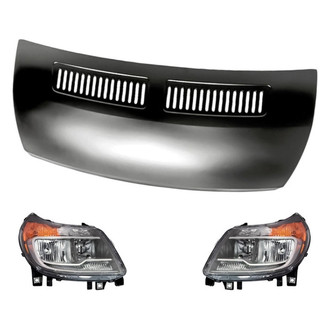 Replacement - 3-Piece Kit (Driver and Passenger Side Headlights, Hood Panel) (CAPA Certified)