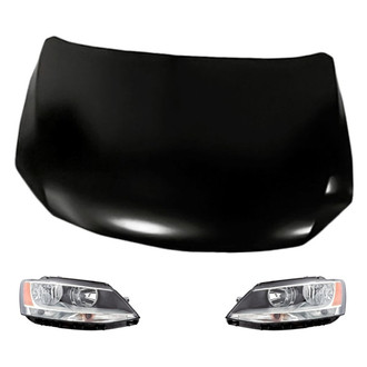 Replacement - 3-Piece Kit (Driver and Passenger Side Headlights, Hood Panel) (Standard Line)