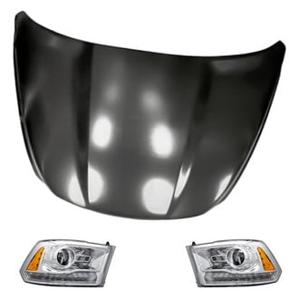 Replacement - 3-Piece Kit (Driver and Passenger Side Headlights, Hood Panel) (CAPA Certified)