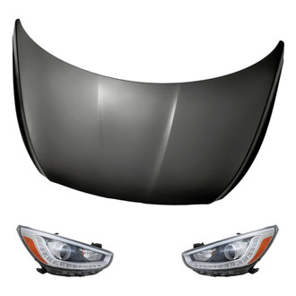 Replacement - 3-Piece Kit (Driver and Passenger Side Headlights, Hood Panel)