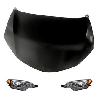 Replacement - 3-Piece Kit (Driver and Passenger Side Headlights, Hood Panel) (CAPA Certified)