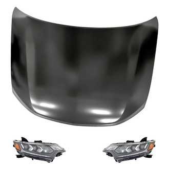 Replacement - 3-Piece Kit (Driver and Passenger Side Headlights, Hood Panel) (CAPA Certified)