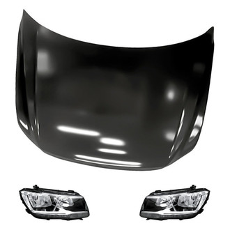 Replacement - 3-Piece Kit (Driver and Passenger Side Headlights, Hood Panel)