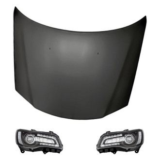 Replacement - 3-Piece Kit (Driver and Passenger Side Headlights, Hood Panel)