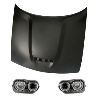 Replacement - 3-Piece Kit (Driver and Passenger Side Headlights, Hood Panel)