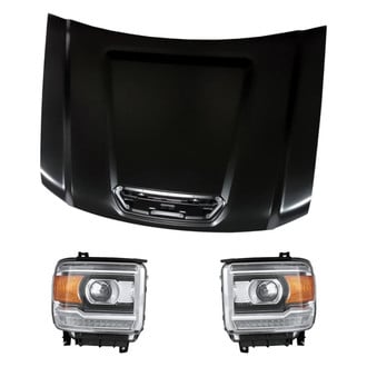 Replacement - 3-Piece Kit (Driver and Passenger Side Headlights, Hood Panel) (CAPA Certified)