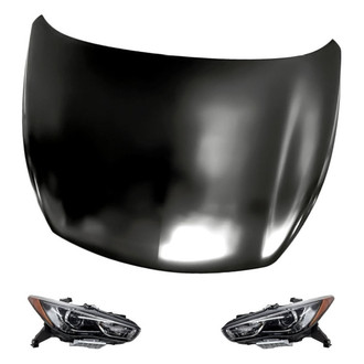 Replacement - 3-Piece Kit (Driver and Passenger Side Headlights, Hood Panel)