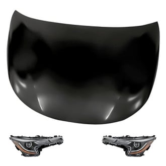 Replacement - 3-Piece Kit (Driver and Passenger Side Headlights, Hood Panel) (CAPA Certified)