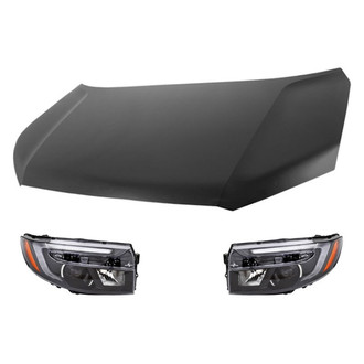 Replacement - 3-Piece Kit (Driver and Passenger Side Headlights, Hood Panel)