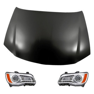 Replacement - 3-Piece Kit (Driver and Passenger Side Headlights, Hood Panel) (Standard Line)