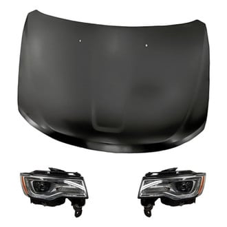Replacement - 3-Piece Kit (Driver and Passenger Side Headlights, Hood Panel) (Standard Line)