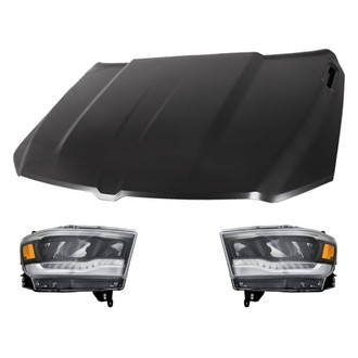 Replacement - 3-Piece Kit (Driver and Passenger Side Headlights, Hood Panel) (Standard Line)