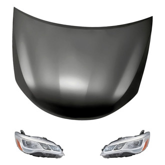 Replacement - 3-Piece Kit (Driver and Passenger Side Headlights, Hood Panel) (Standard Line)