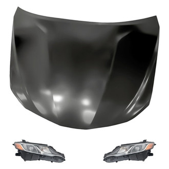 Replacement - 3-Piece Kit (Driver and Passenger Side Headlights, Hood Panel) (Standard Line)