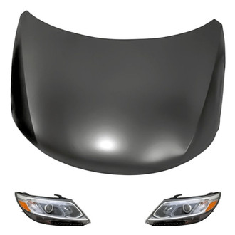Replacement - 3-Piece Kit (Driver and Passenger Side Headlights, Hood Panel) (Standard Line)