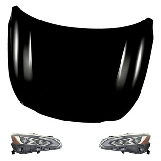 Replacement - 3-Piece Kit (Driver and Passenger Side Headlights, Hood Panel) (Standard Line)