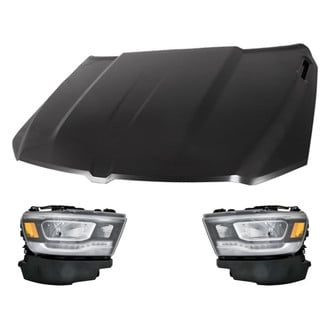 Replacement - 3-Piece Kit (Driver and Passenger Side Headlights, Hood Panel) (Standard Line)