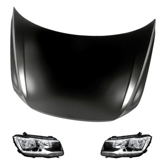 Replacement - 3-Piece Kit (Driver and Passenger Side Headlights, Hood Panel) (Standard Line)