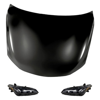 Replacement - 3-Piece Kit (Driver and Passenger Side Headlights, Hood Panel) (Standard Line)