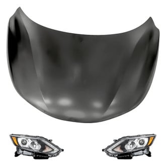 Replacement - 3-Piece Kit (Driver and Passenger Side Headlights, Hood Panel) (Standard Line)