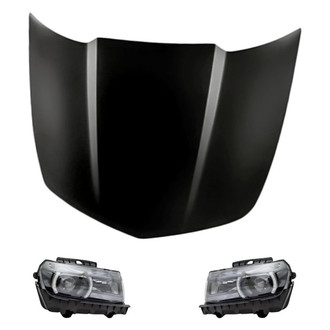Replacement - 3-Piece Kit (Driver and Passenger Side Headlights, Hood Panel) (Standard Line)