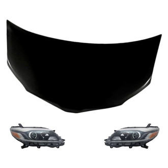 Replacement - 3-Piece Kit (Driver and Passenger Side Headlights, Hood Panel) (Standard Line)