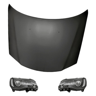 Replacement - 3-Piece Kit (Driver and Passenger Side Headlights, Hood Panel) (Standard Line)
