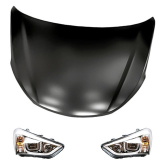 Replacement - 3-Piece Kit (Driver and Passenger Side Headlights, Hood Panel) (Standard Line)