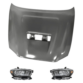 Replacement - 3-Piece Kit (Driver and Passenger Side Headlights, Hood Panel) (Standard Line)